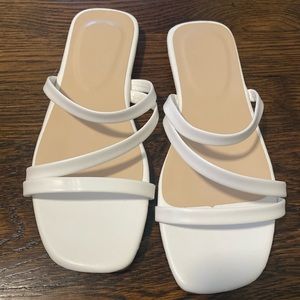 Shein white thin strappy flat sandal